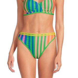 NWT Maaji
Violeta Striped Mule Reversible High Waist Swim Bottom